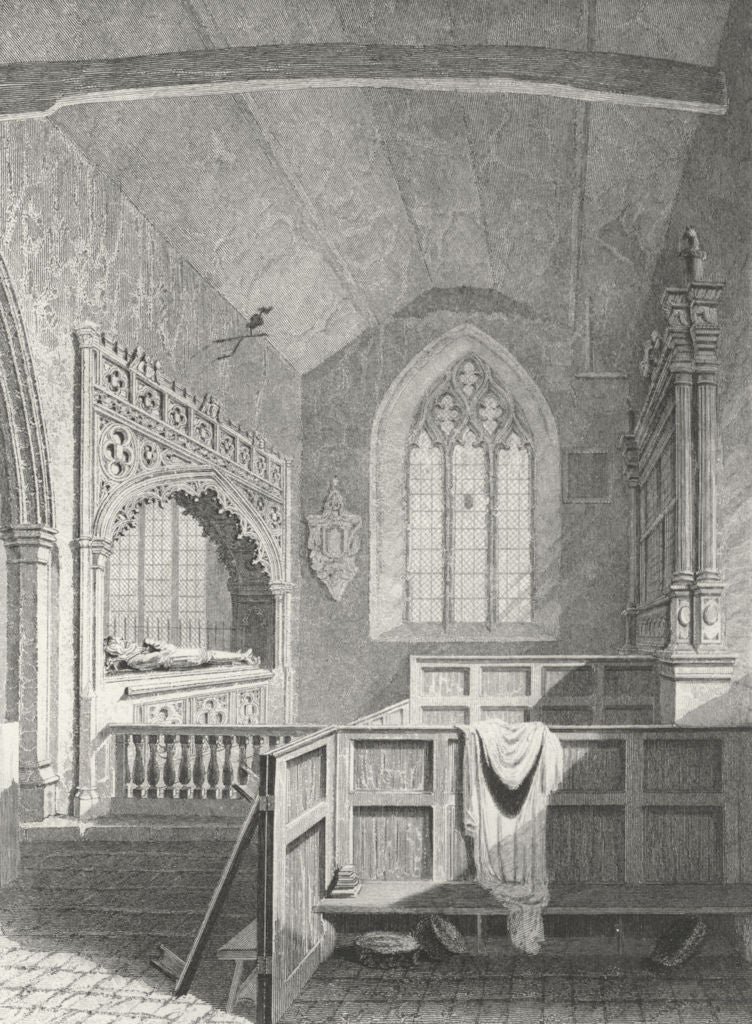 BUILDINGS. Godshill Church c1840 old antique vintage print picture